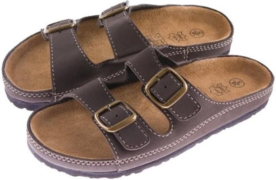 Solidchoice Leren Kaneelslippers voor Volwassenen