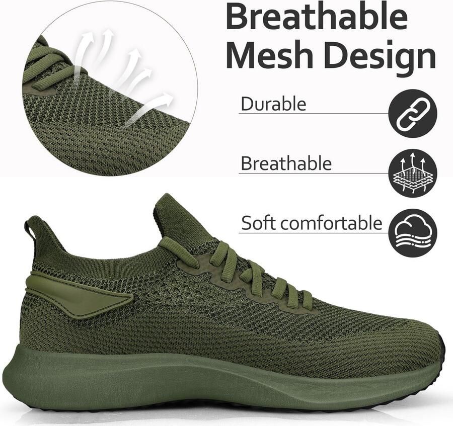 Solidchoice Lichtgewicht Heren Wandelschoenen met Ademend Mesh en Slip-On Design