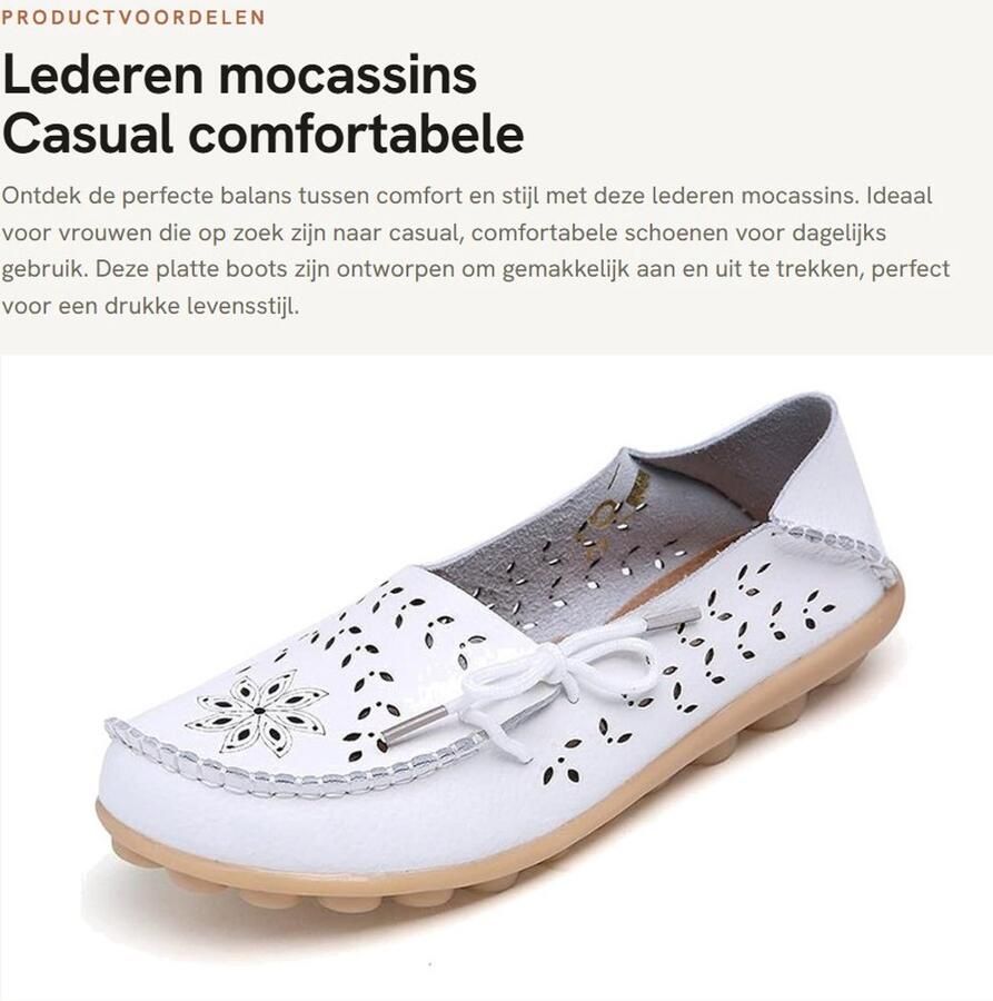 Solidchoice- Mocassins Dames Lederen Instappers Comfortabele Loafers Platte Schoenen Slip-On Rijders Casual Ontwerp