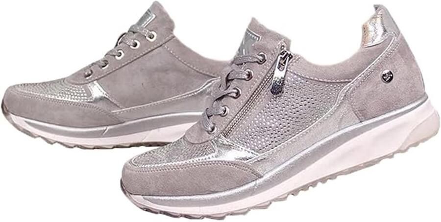 Solidchoice Orthopedische Sneakers met Ritssluiting in Beige