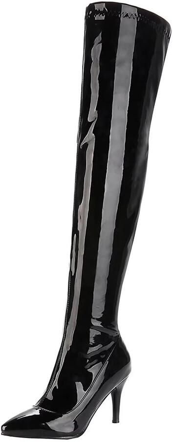 Dailygoods- Overknee-laarzen dames Stilettohak Ritssluiting Zacht ademend materiaal Flexibel en antislip Draagcomfort met sponslaag Lange Laarzen