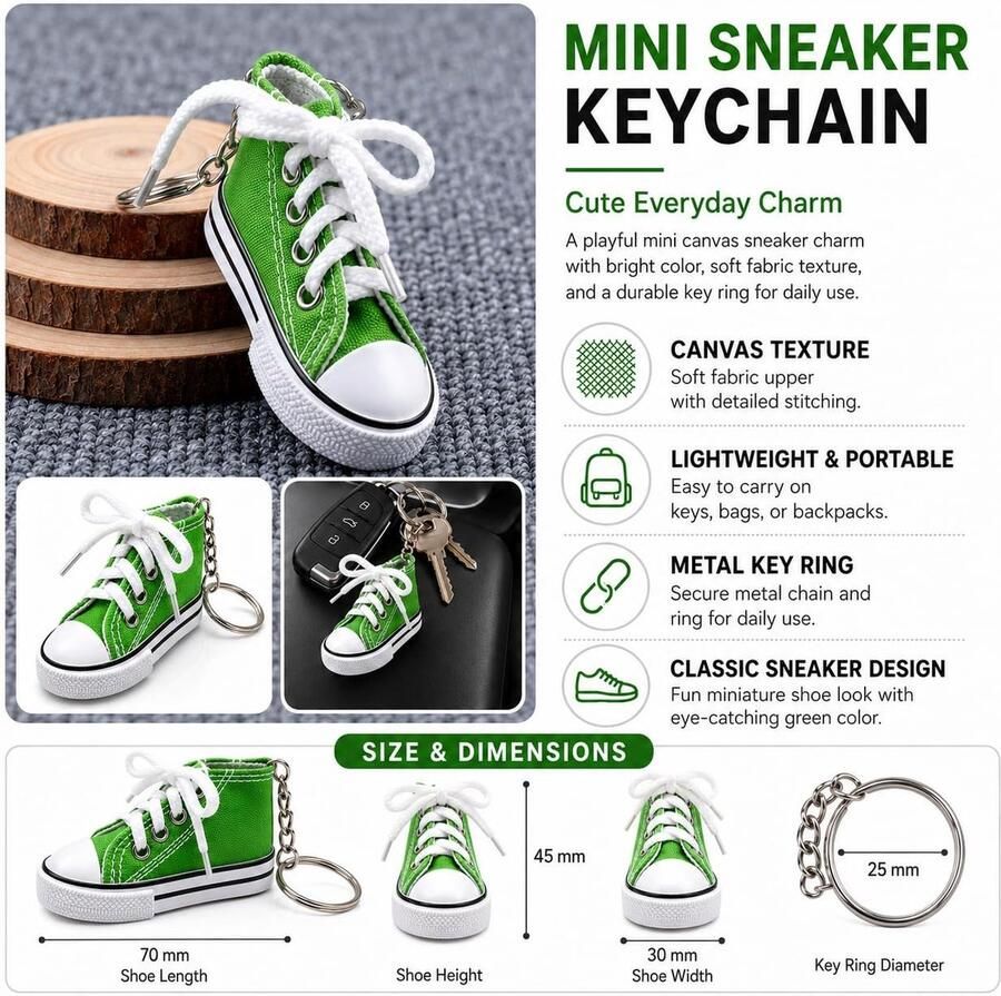 Solidchoice Retro Mini Sneaker Sleutelhanger voor Dames