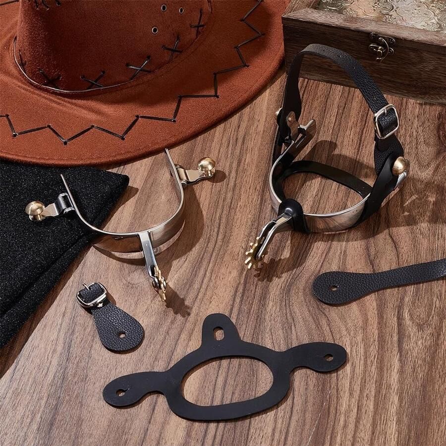 Solidchoice Set van 2 Roestvrijstalen Paardrijsporen voor Cowboylaarzen