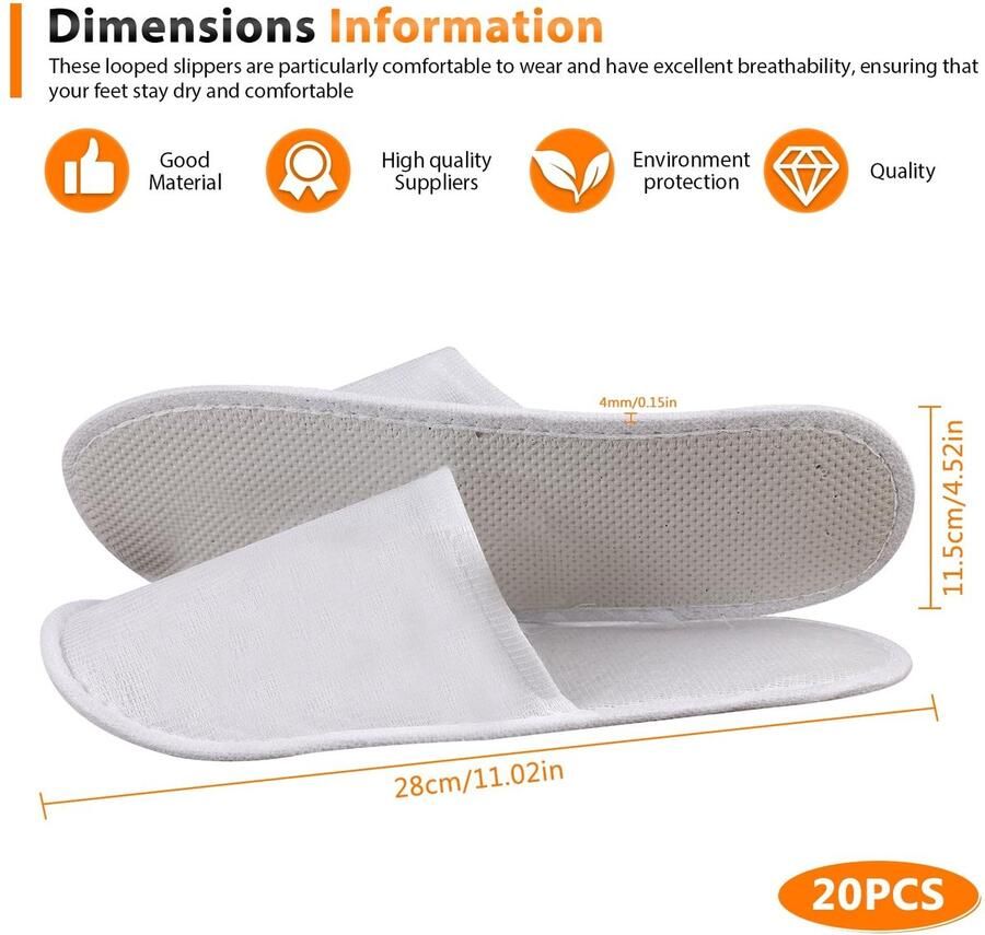 Solidchoice Set van 20 Unisex Hotel Slippers