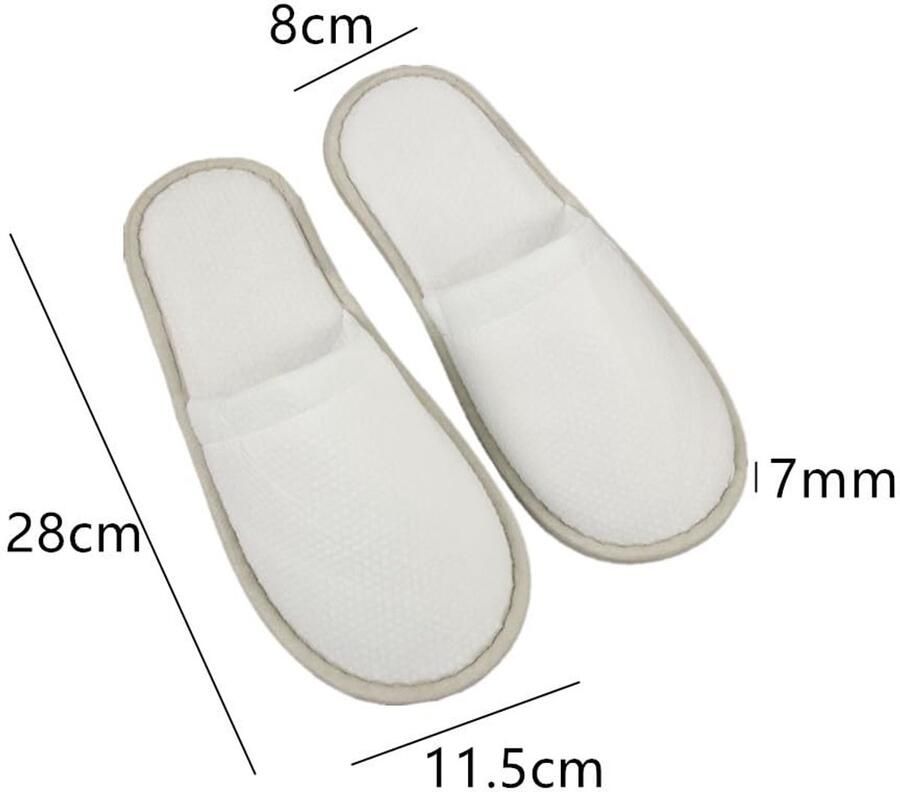 Solidchoice Set van 3 Witte Reis Slippers voor Thuis en Hotel