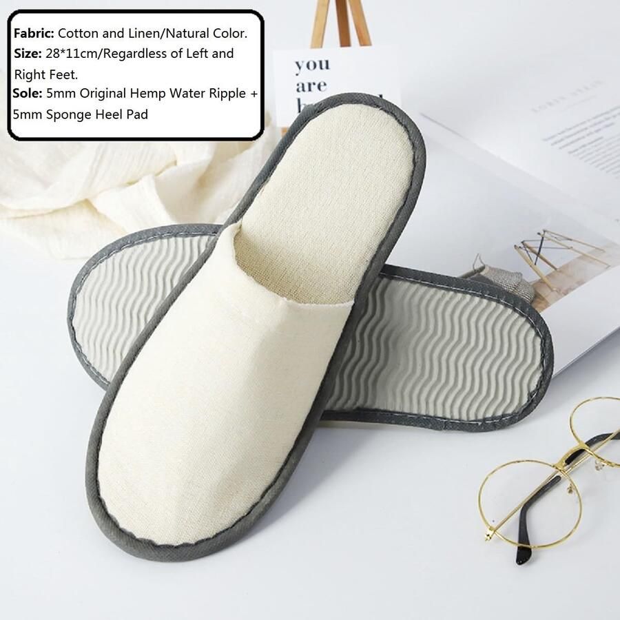 Solidchoice Set van 4 Luxe Hotel Slippers voor Thuis en Reizen