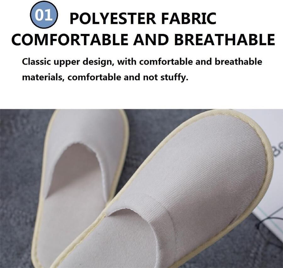 Solidchoice Set van 4 Wegwerp Slippers voor Hotels en Spa's in Universele