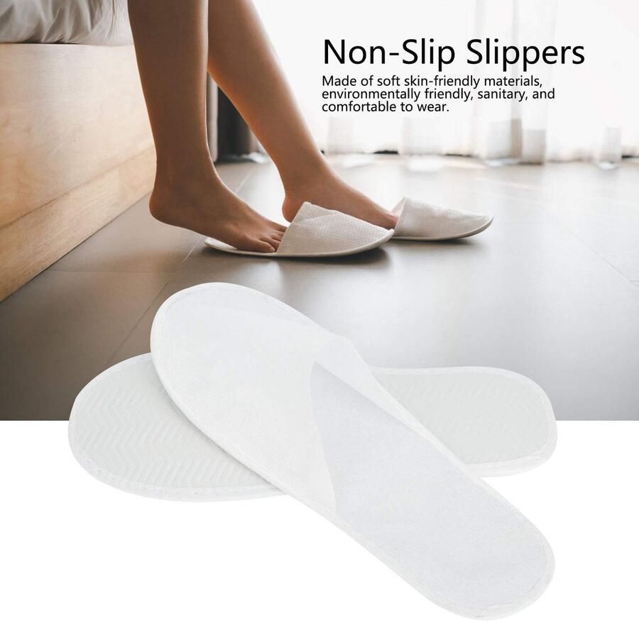 Solidchoice Set van 50 Wegwerp Slippers voor Gasten met Sluitende Neus