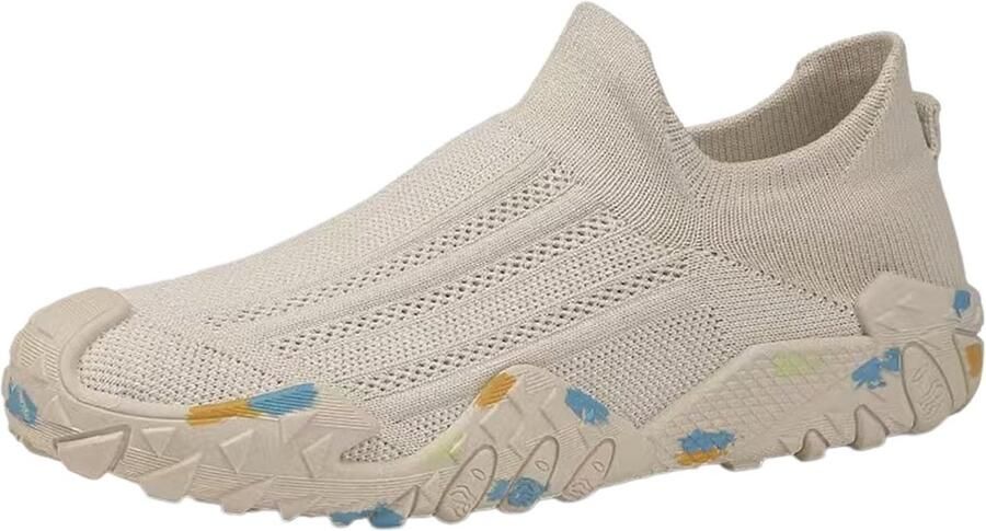 Solidchoice Slip On Trainers Mannen Beige Ademend Gym Sneakers