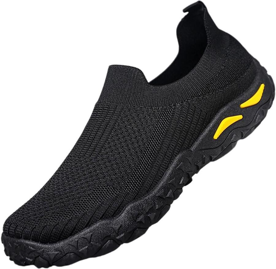 Solidchoice Slip On Trainers voor Mannen Ademend en Lichtgewicht Sneakers Zwart