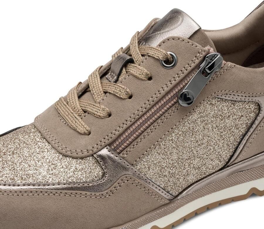 Solidchoice Sneakers met Rits in Taupe