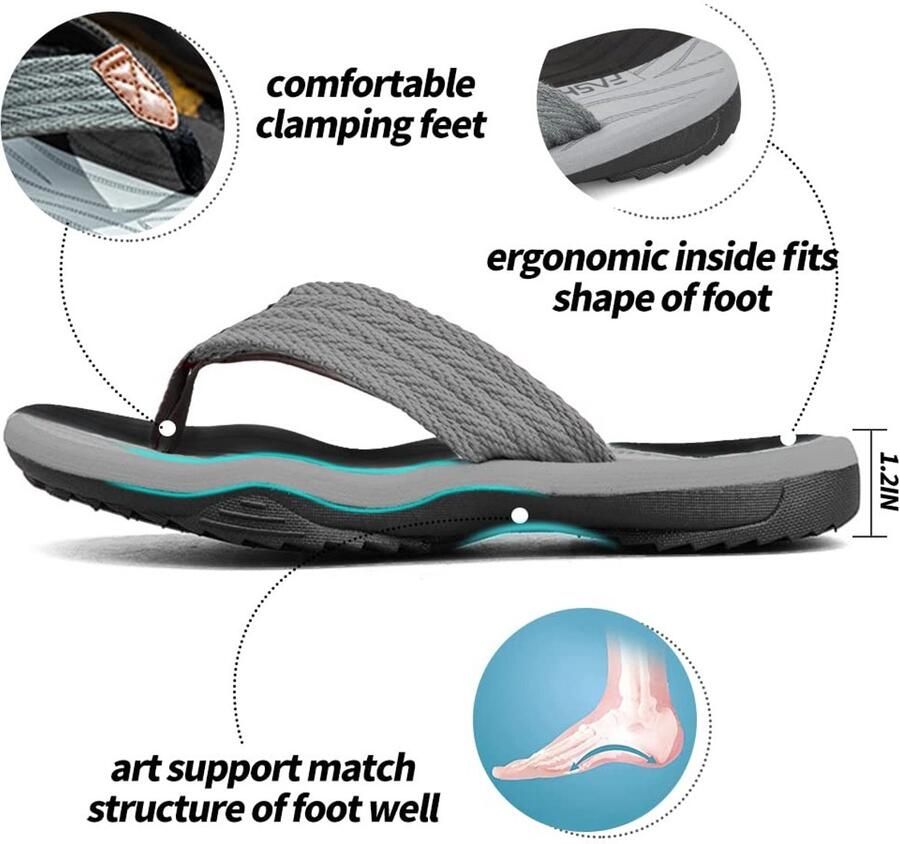 Solidchoice Sportieve Slippers voor Mannen met Ondersteuning van de Voetboog