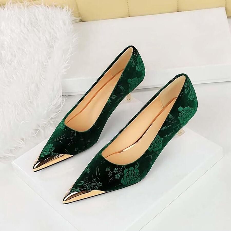 Suède Kitten Heel Pumps met Punten voor Dames - Foto 1