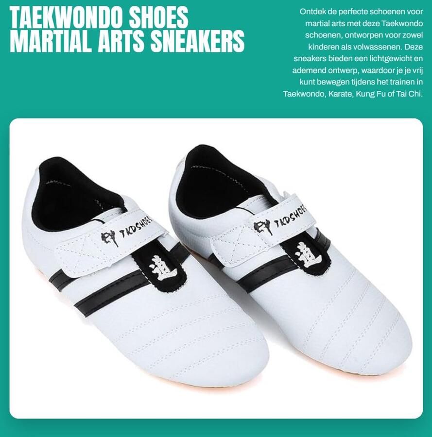 Dailygoods- Taekwondo Schoenen Lichtgewicht Vechtsport Schoenen Antislip Ade d TPR Rubber Zolen Geschikt voor Volwassenen en Kinderen Martial Arts Schoenen