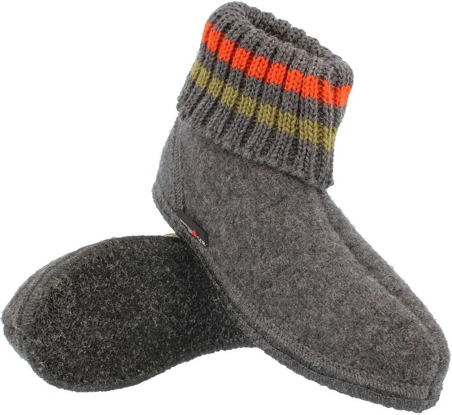 Solidchoice Unisex Hoge Slippers van Nieuwe Wol in Grijs