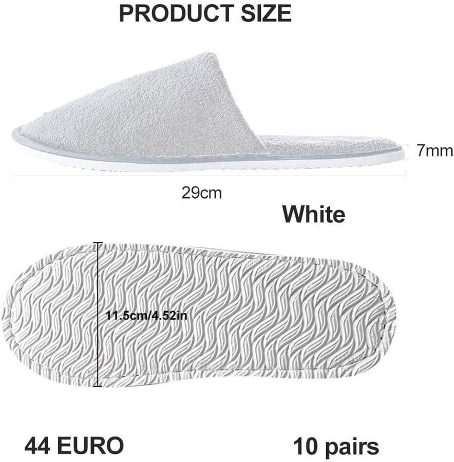 Solidchoice Unisex Hotel Slippers 10 Paar Open Teen Wit