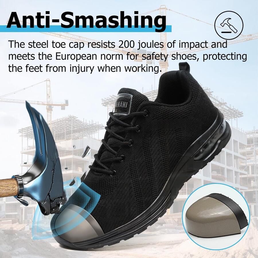 Solidchoice Veiligheidschoenen Unisex met Stalen Neus en Ade d Bovenwerk