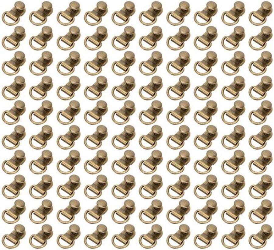 Solidchoice- Veterhaken 100 Sets D-ring Oogje Gesp Veiligheidsveters Kanten Beslag Hoogwaardig Messing Eenvoudig te Installeren Schoenveterhaak - Foto 3