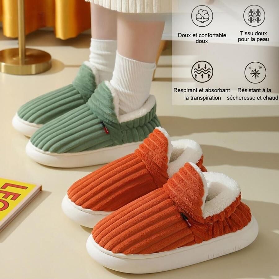 Solidchoice Warme Dames Slippers met Pluche Voering (38 39 EU Roze)