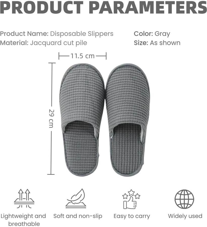 Solidchoice Wasbare Katoenen Slippers voor Thuisgebruik