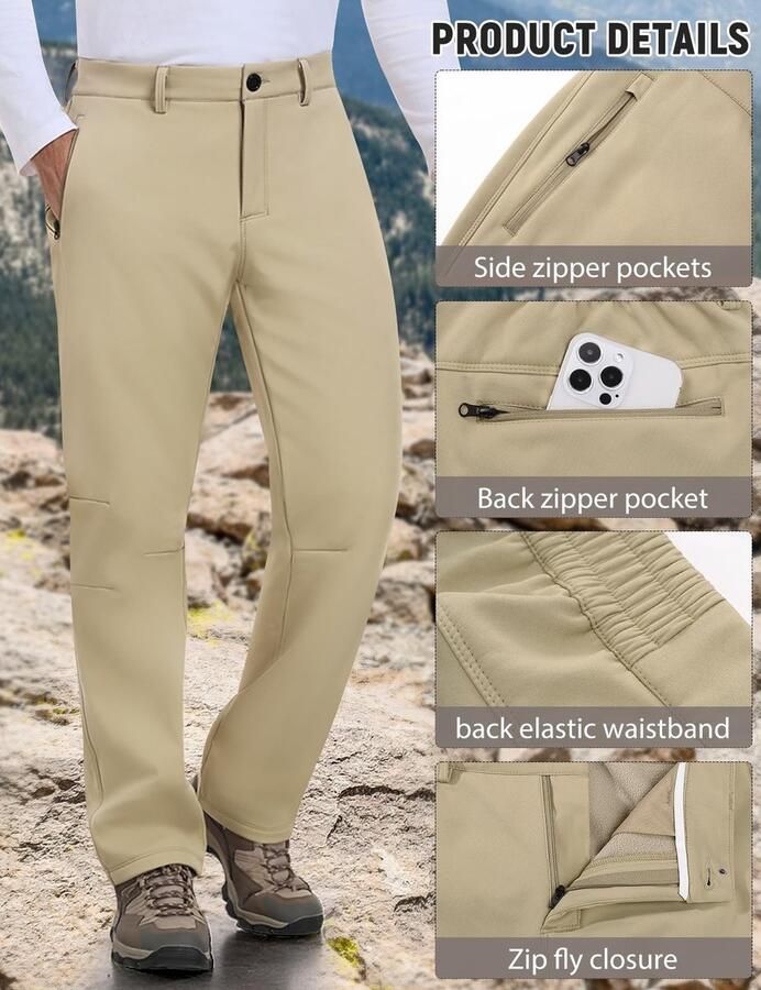 Solidchoice Waterdichte Fleece Gevoerde Heren Wandelschoenen voor de Winter
