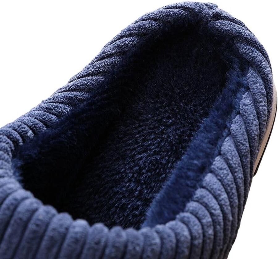 Solidchoice Winter Furry Slippers voor Heren met Pluche Voering en Dikke Zool