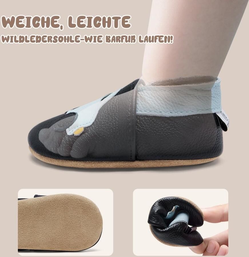 Solidchoice Zachte Babyschoenen voor Pasgeborenen met Suède Zool