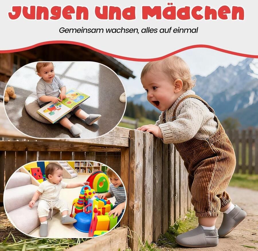 Solidchoice Zachte Leren Baby Schoenen met Suède Zool