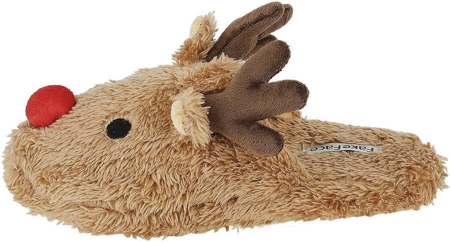 Solidchoice Zachte Pluche Slippers met Schattige Rendier Hoorntjes voor Winter
