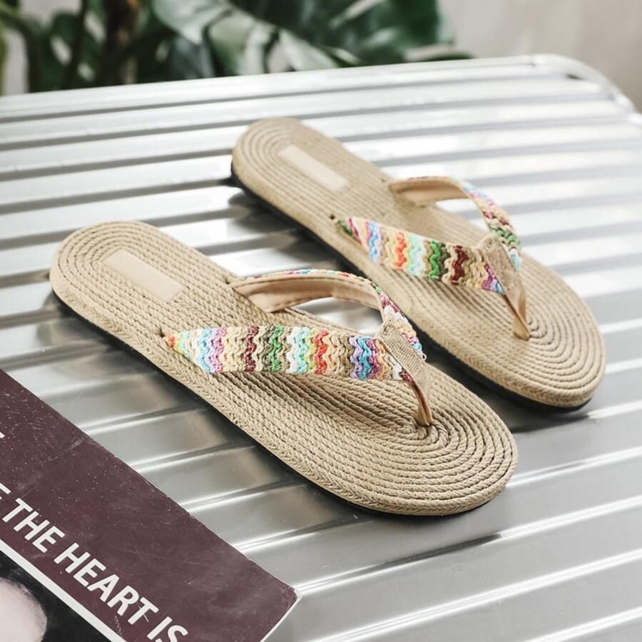 Solidchoice Zomersandalen voor Dames met Gevlochten Patroon en Platte Zool