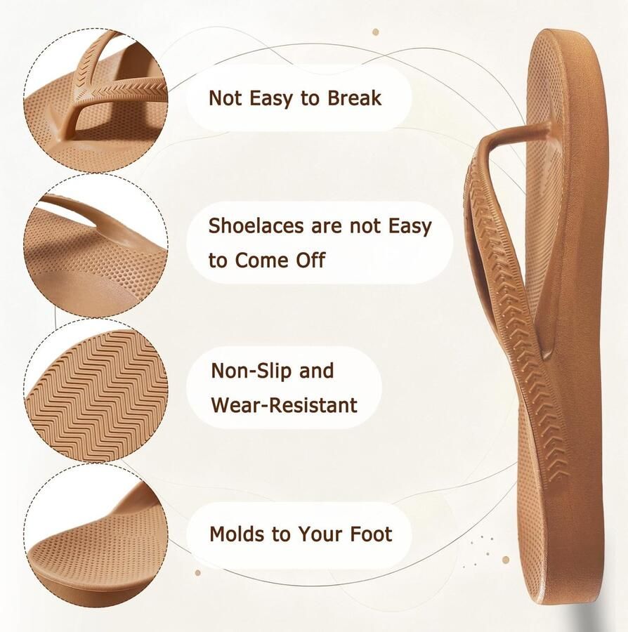 SolidKeus Antislip Teenslippers voor Dames met Voetboogondersteuning voor Zomer