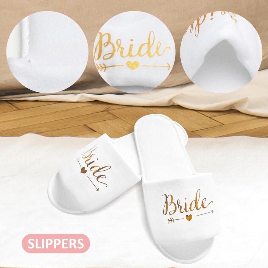 SolidKeus Bruidsbadjas met Slippers voor Huwelijksnacht