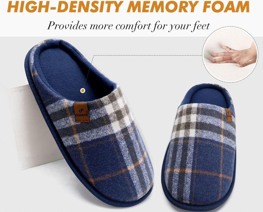 SolidKeus Casual Memory Foam Slippers voor Heren in Casual Blue