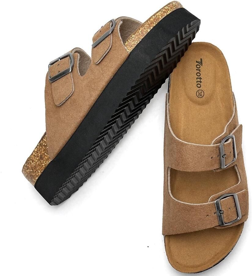 SolidKeus Dames Comfortabele Clogs Slippers met Gesloten Teen Donker Khaki
