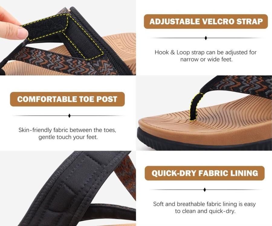 SolidKeus Dames Flip Flops met Ergonomische Ondersteuning
