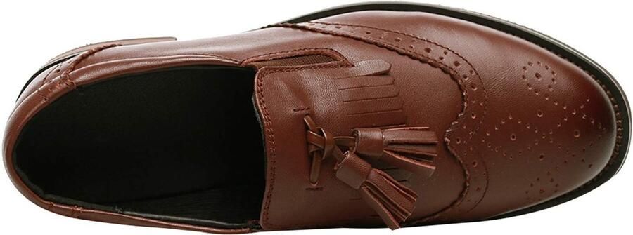 SolidKeus Dames Leren Loafers met Franje en Instapontwerp