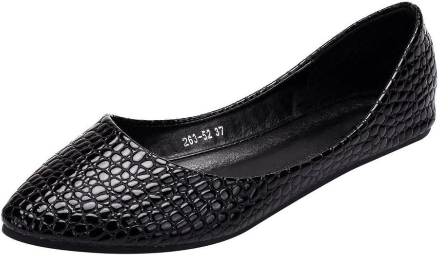 SolidKeus Dames Platte Instapschoenen Ballerina's Zwart