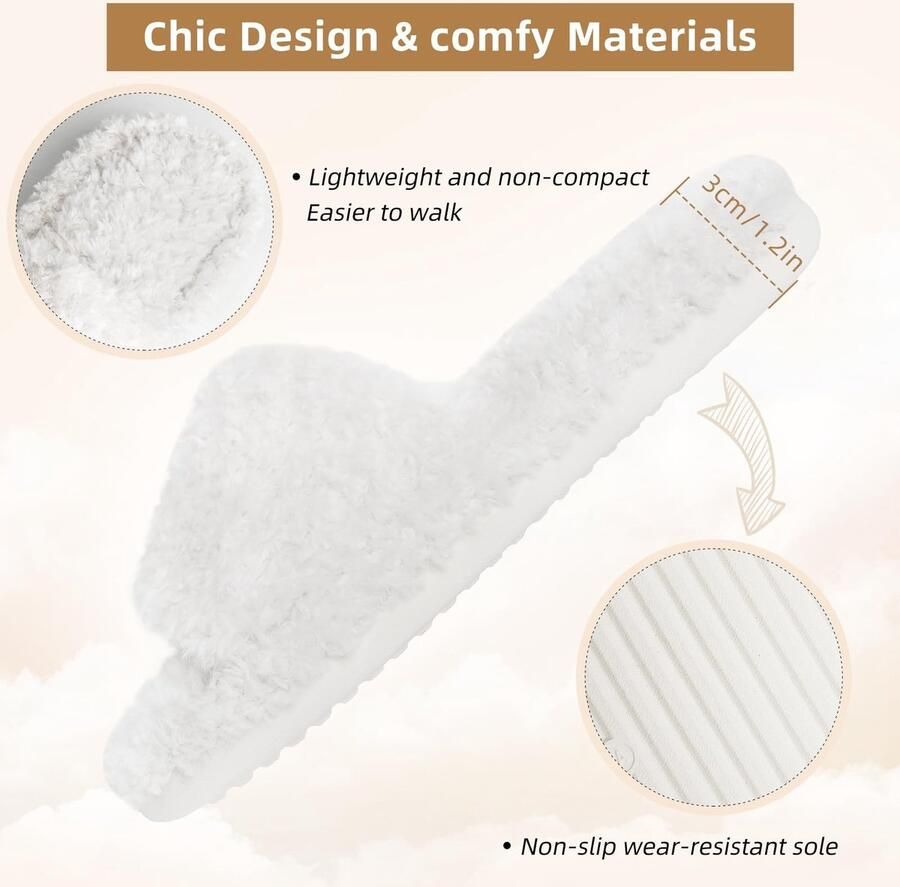 SolidKeus Dames Pluche Katoenen Slippers met Geheugenfoam