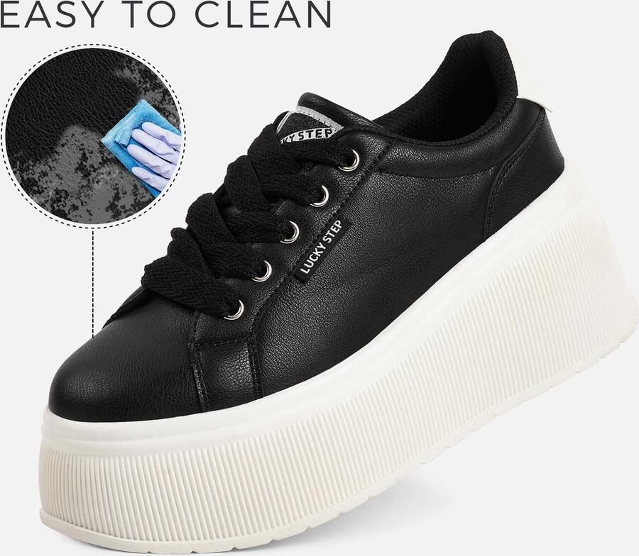 SolidKeus Dames Sneakers met Platform Casual Canvas Schoenen