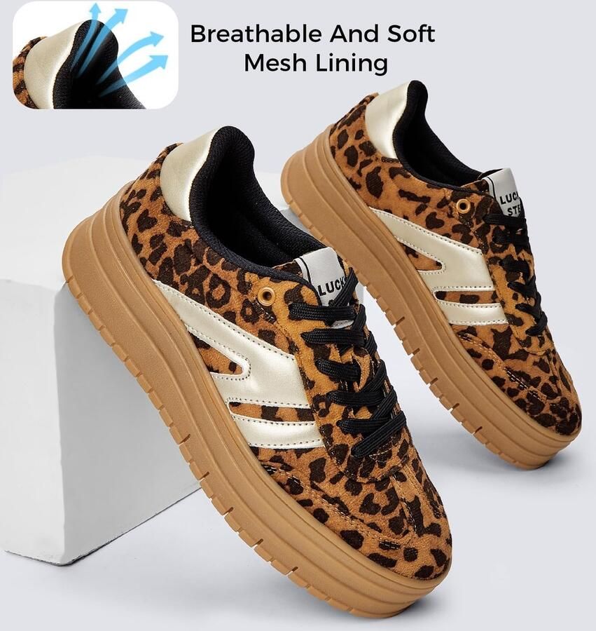 SolidKeus Dames Sneakers met Platform en Dikke Zool voor Casual Gebruik