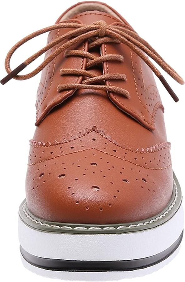SolidKeus Dames Veterschoenen Casual Platform Creepers