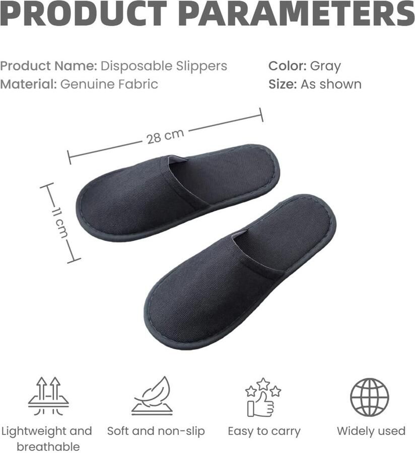 SolidKeus Disposable Slippers voor Hotel en Spa Antislip en Verpakt
