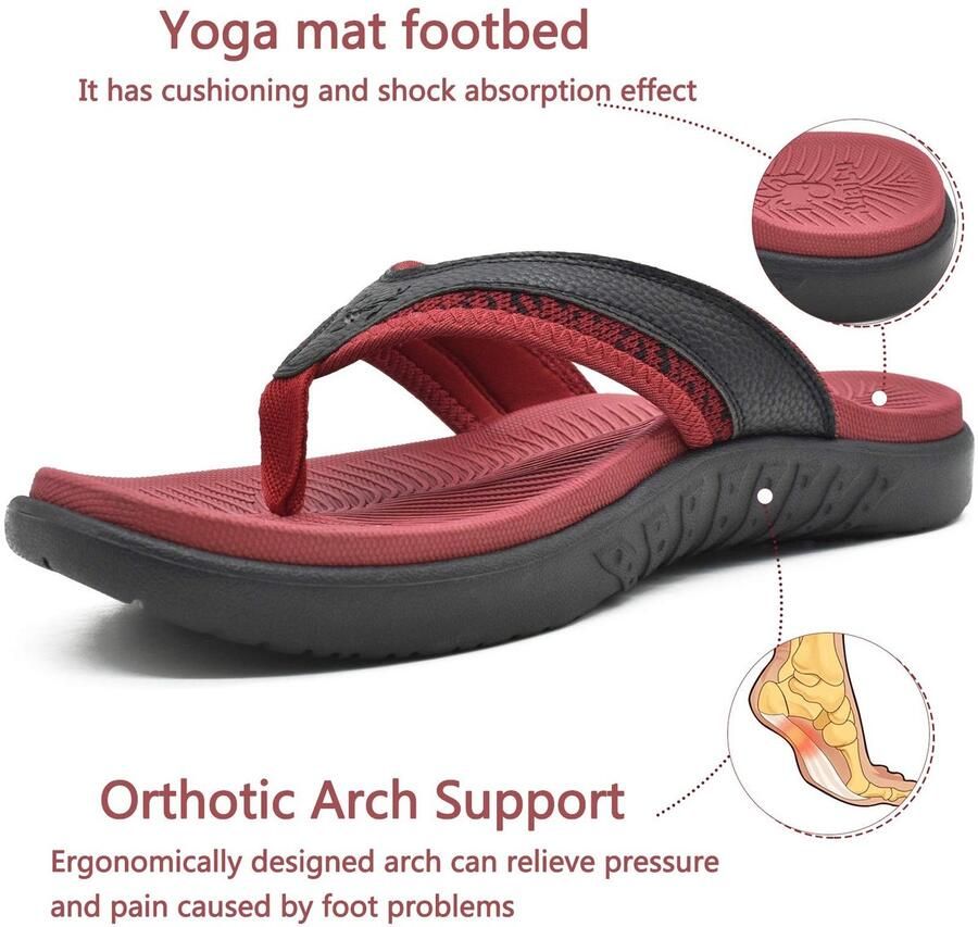 SolidKeus Flip Flops voor Mannen met Ondersteuning voor Plantenfasciitis