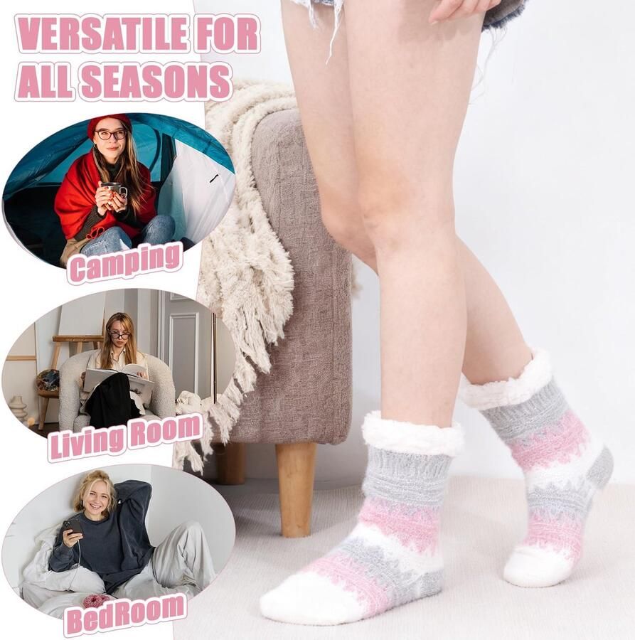SolidKeus Fuzzy Slippers met Antislip en Pluche Voering