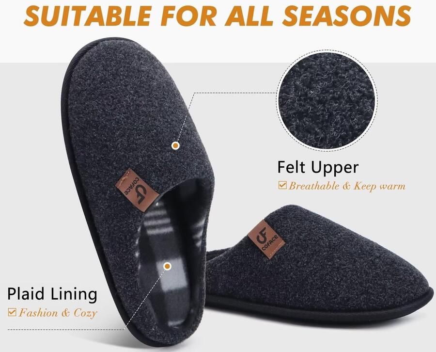 SolidKeus Gezellige Geheugen Foam Slippers voor Mannen