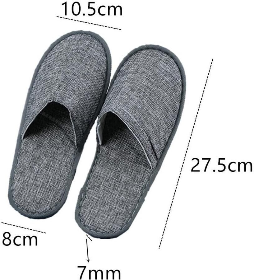 SolidKeus Grijze Reisslippers voor Hotel en Thuisgebruik (3 Paar)