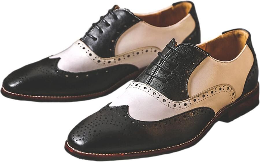 SolidKeus Heren Brogues in Microfiber Leer voor Formele Gelegenheden