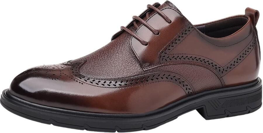 SolidKeus Heren Derby Brogues van Echt Leer voor Formele Gelegenheden