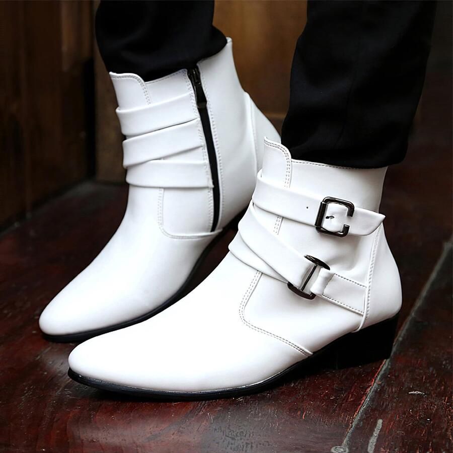 SolidKeus Heren Enkelboots met Puntige Neus en Zipper