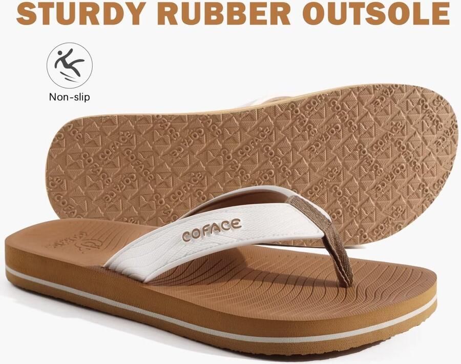 SolidKeus Heren Flip Flops met Yoga Mat Kussen en Boogondersteuning